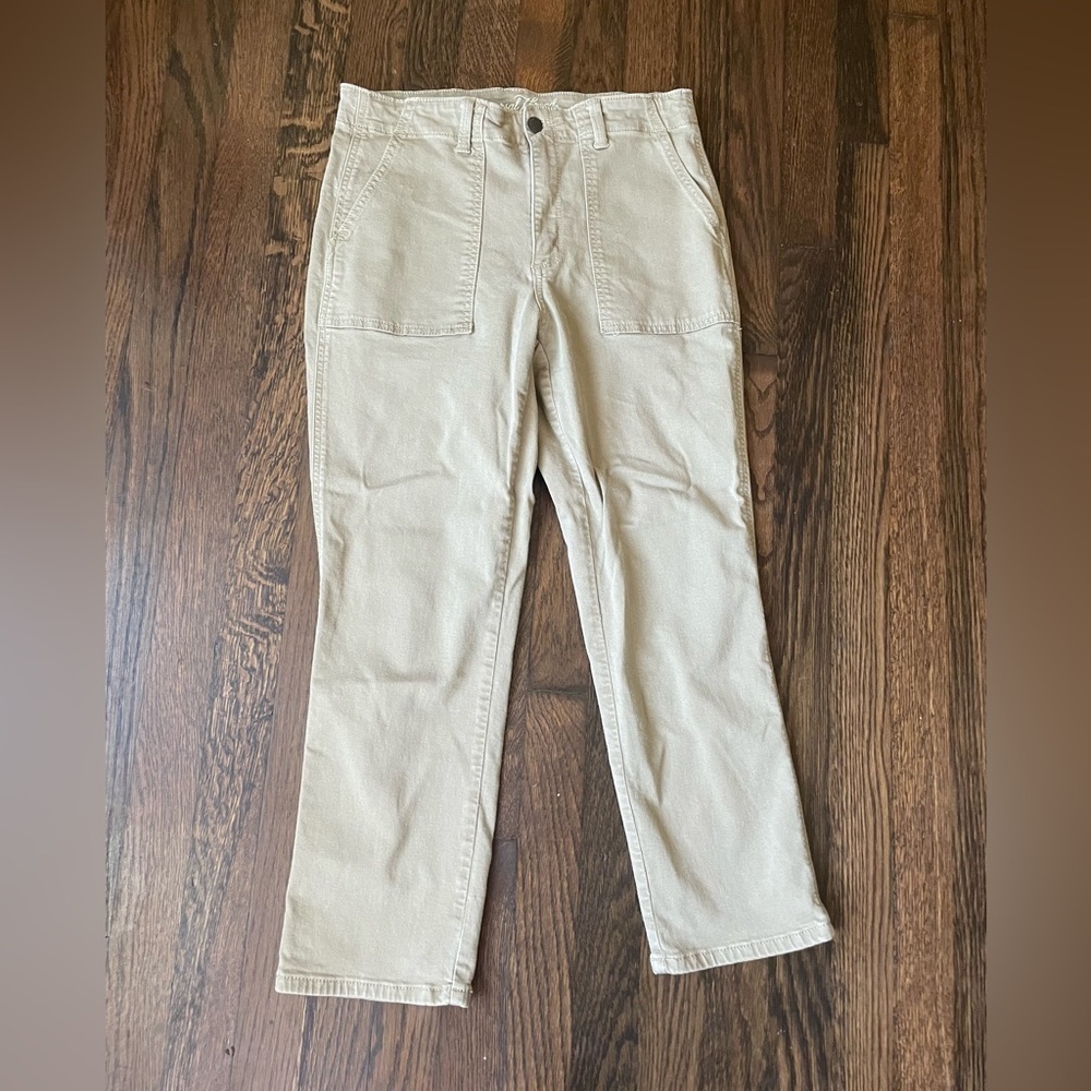 Universal thread tan high rise straight crop pants